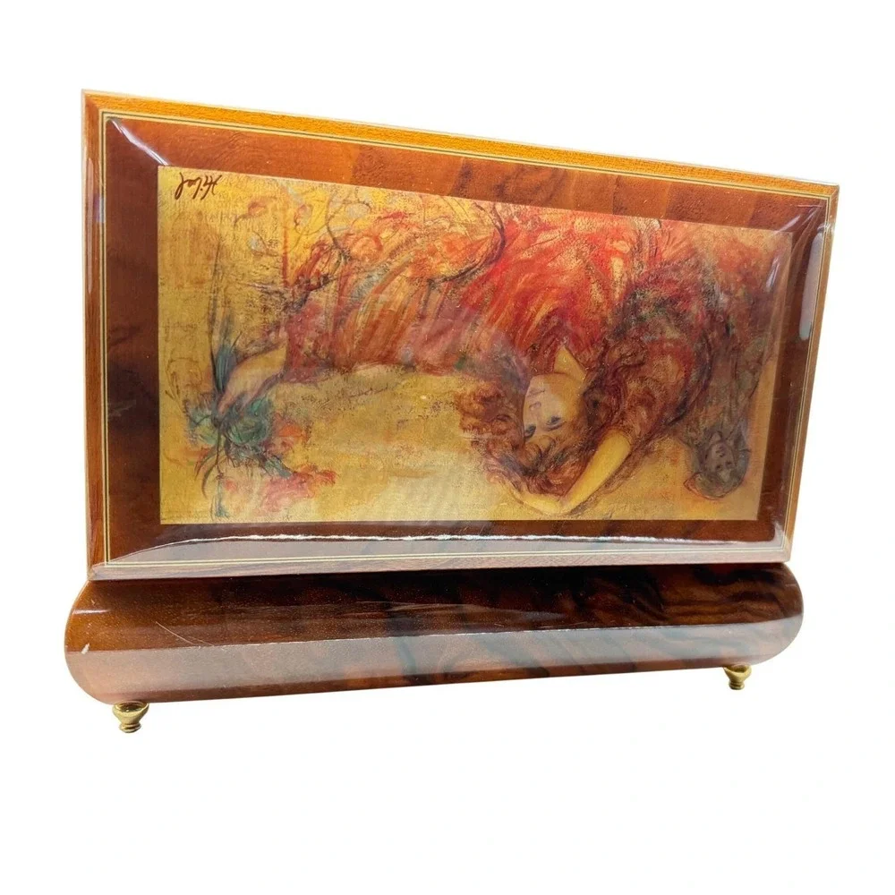 Reuge Swiss Musical Jewelry Box – Edna Hibel Art, La Bohème, With Key, Excellent